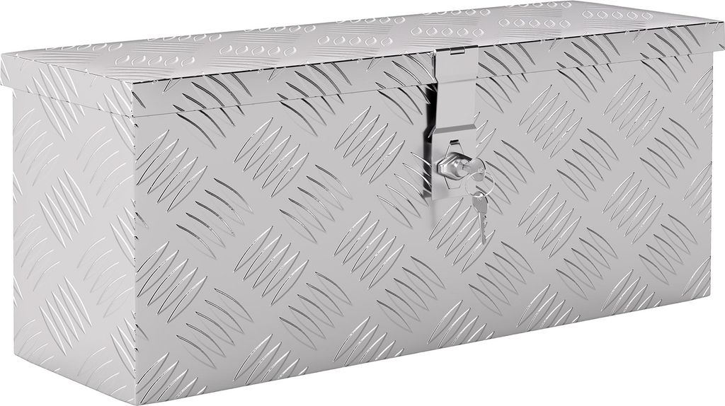 Gerätekasten Aufbewahrungskiste aus Aluminium mit Schloss und Schlüsseln 50 x 15,5 x 20,5 cm