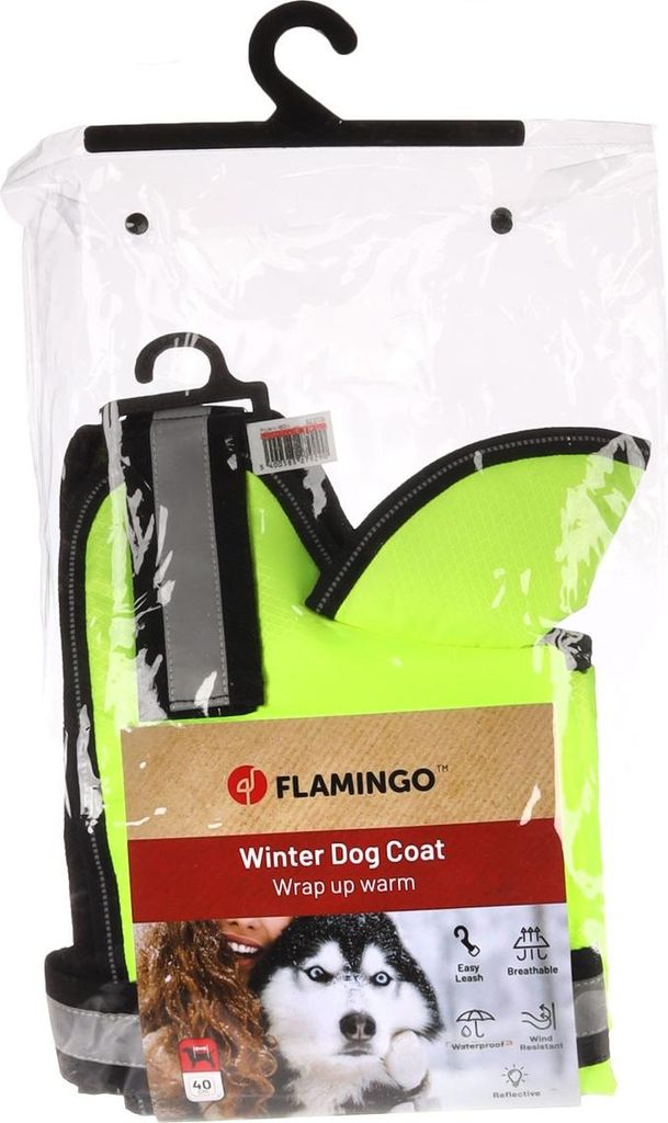 Flamingo Wintermantel Eisbär Fluo gelb, Rückenlänge: 40 cm