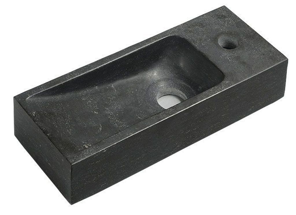 Sapho BLOK Stein-Waschtisch 38x14cm, Wasserhahn rechts, Produktbild 