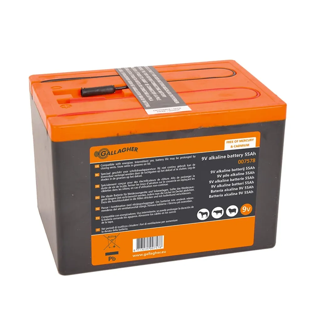 Powerpack Gallagher 9V 55Ah: Energia Intelligente per Recinzioni Elettriche