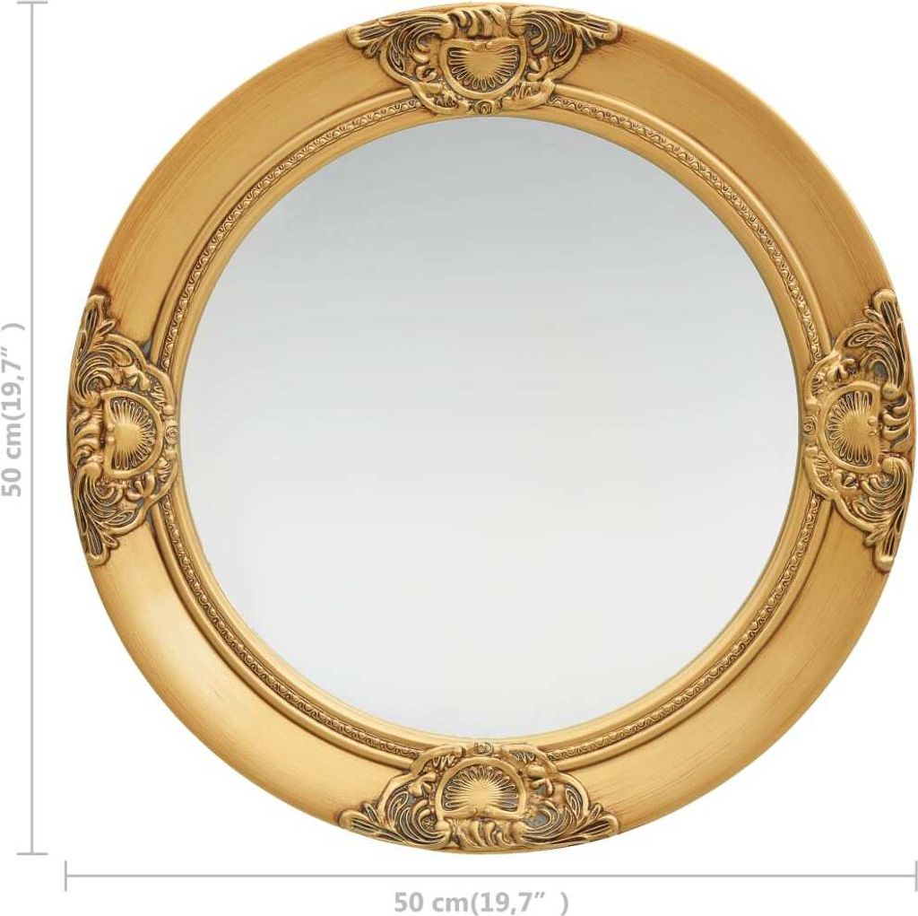 vidaXL Wandspiegel im Barock-Stil 50 cm Golden -  Spiegel Produktbild 10
