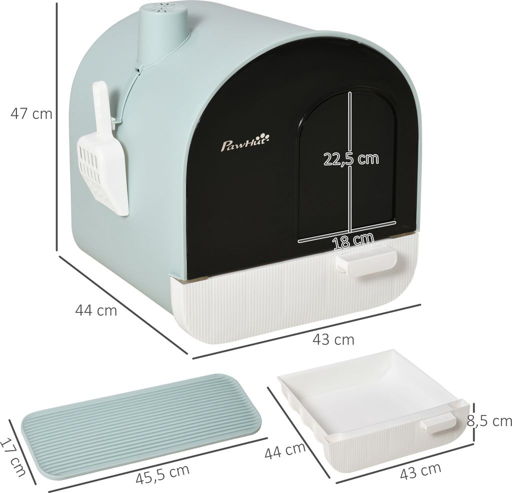 PawHut Katzentoilette mit Deckel, Katzenklo inkl. Schaufel Produktbild 3