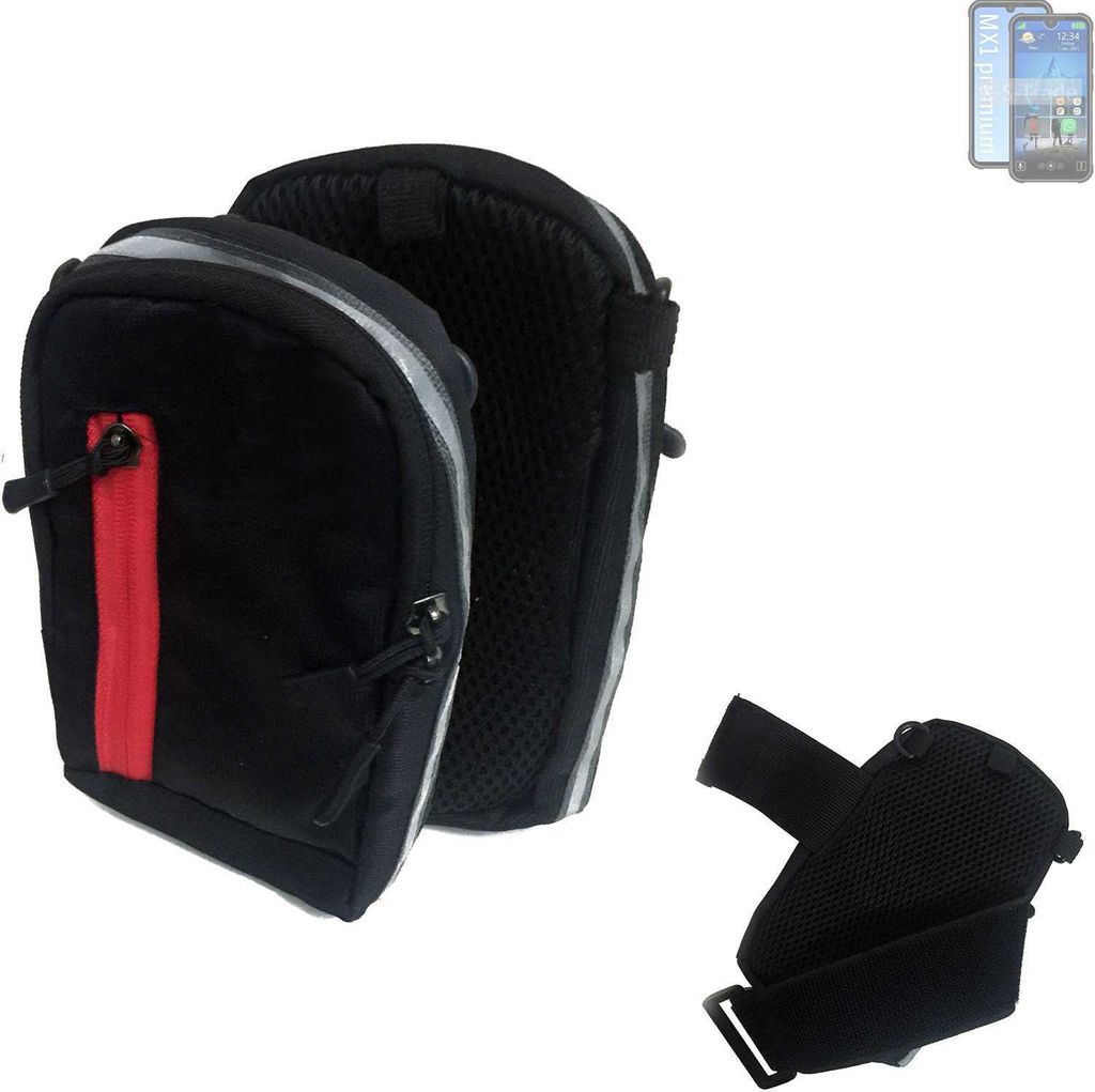 K-S-Trade Outdoor Gürteltasche Holster Umhängetasche kompatibel mit Bea-fon MX1 premium schwarz Handy Tasche Case travelbag Schutz Hülle Handy