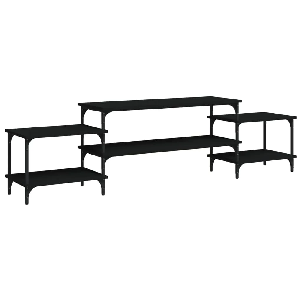 Mobile Porta TV Nero 197x35x52 | Base TV Grande in Legno Nero