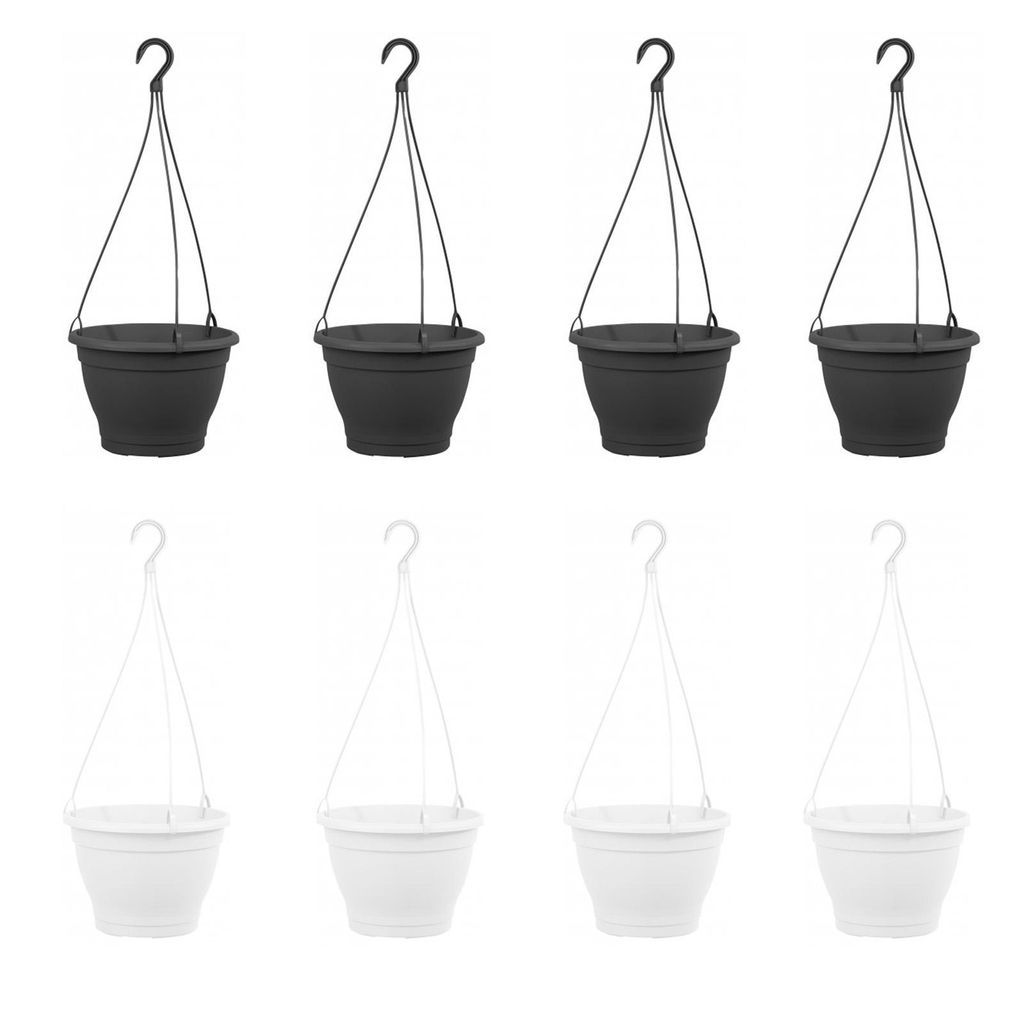 8er Set Hängeampel Blumentopf Ø 25cm Kunststoff Blumenampel Produktbild 