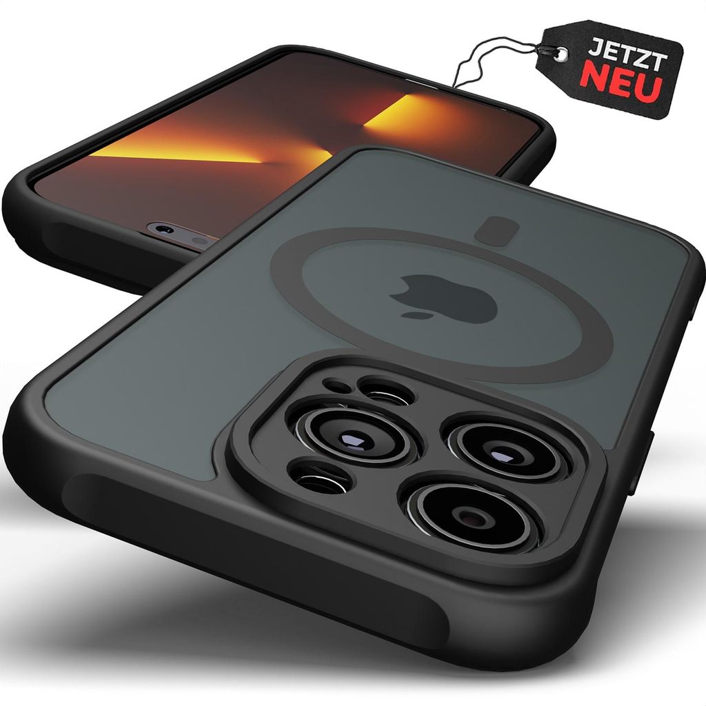 Hülle MagSafe Case Matt Schwarz Magnet Cover Schutz Bumper Produktbild