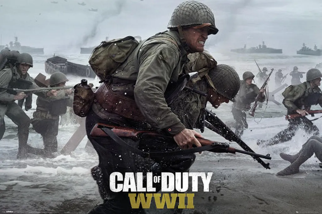 Décoration murale Call Of Duty WWII : Poster et supports alu 93,5 cm