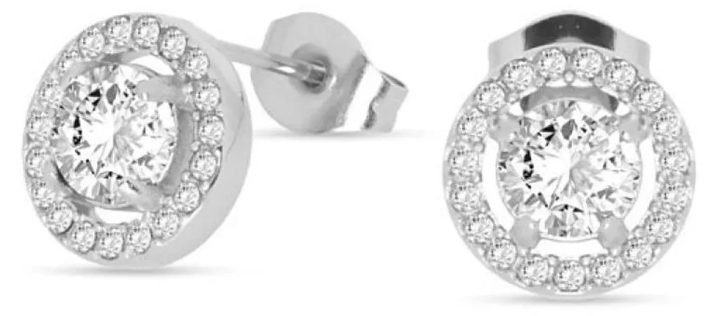 Boucles d'oreilles hypoallergéniques en acier et zircons éclatants