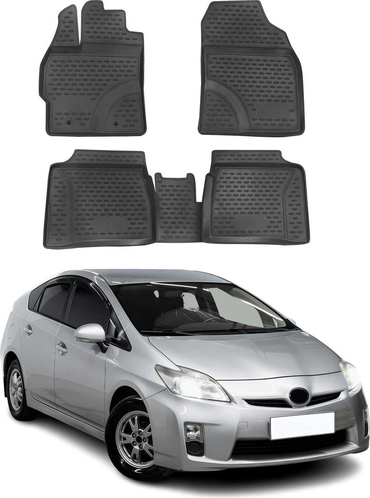 2009-2015 Toyota Prius Fußmatten TPE Schwarz 4 tlg