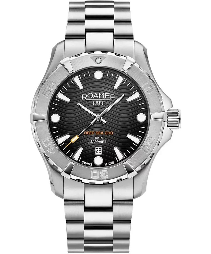 Montre ROAMER 860833 en Acier Inoxydable avec Cadran Noir et Verre Saphir