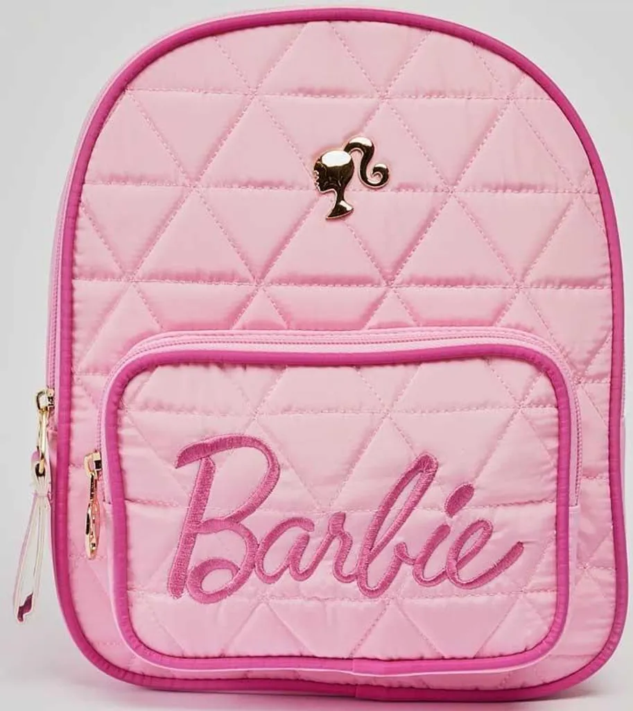 Sac à dos Barbie quilted fashion rose et coloré pour l'école primaire