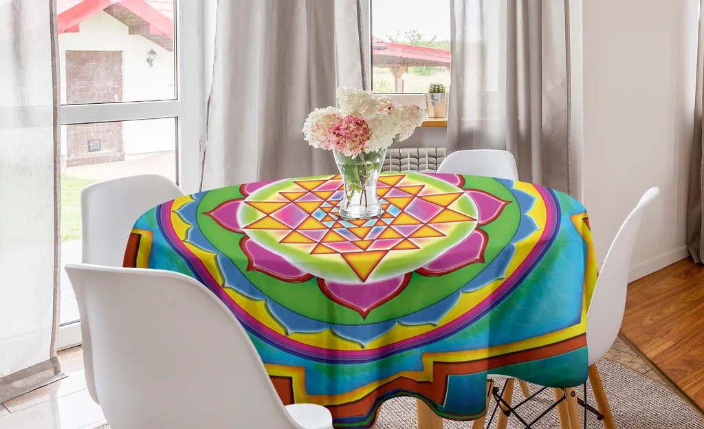 Tovaglia Boho Mandala Arcobaleno 150cm | Abakuhaus Arredo Tavola