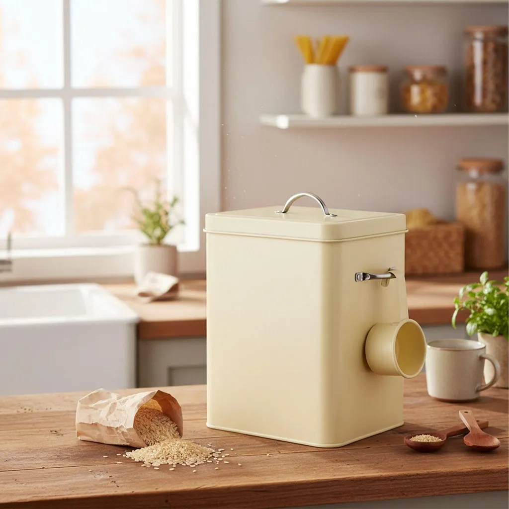 Boîte de rangement en métal de 6L avec couvercle hermétique série Riva - 2