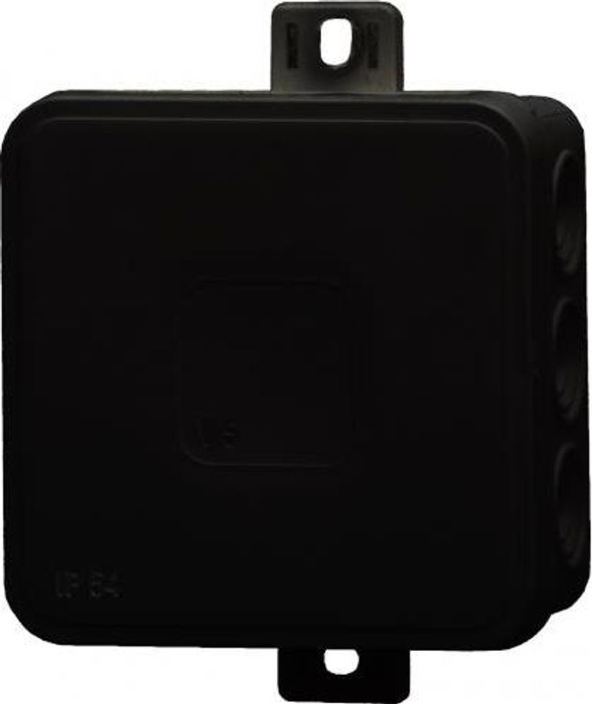 Hermetische Box V7, Thermoplast 100x100x41 IP54, schwarz - Klick, 12 Ausbrüche F1.0296