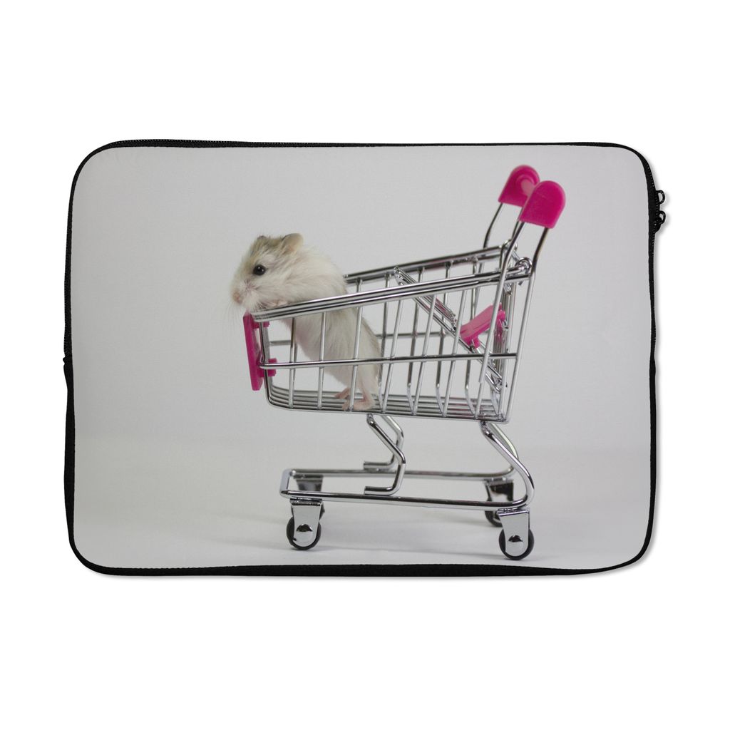 MuchoWow Laptop Hülle 13 Zoll Hamster in einem Wagen Laptoptasche - Laptophülle - Sleeve - Rundumschutz