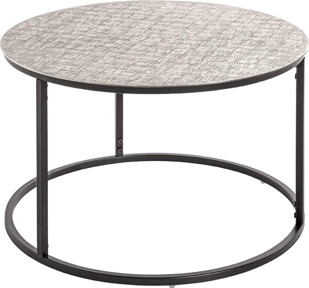Beistelltisch >54509< in schwarz, silber, Metall - 37x59cm (HxD)