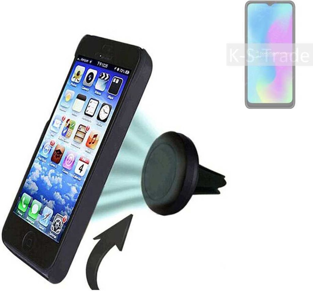 K-S-Trade Kompatibel mit HiSense E50 Lite Auto Handy Halterung KFZ Halter Lüftungsgitterhalterung Air Vent mount Smartphone Halter