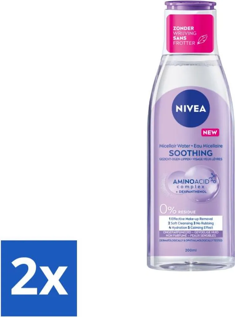 NIVEA MicellAIR Pelle Sensibile 2 Pezzi - Acqua Micellare Anti-Residui