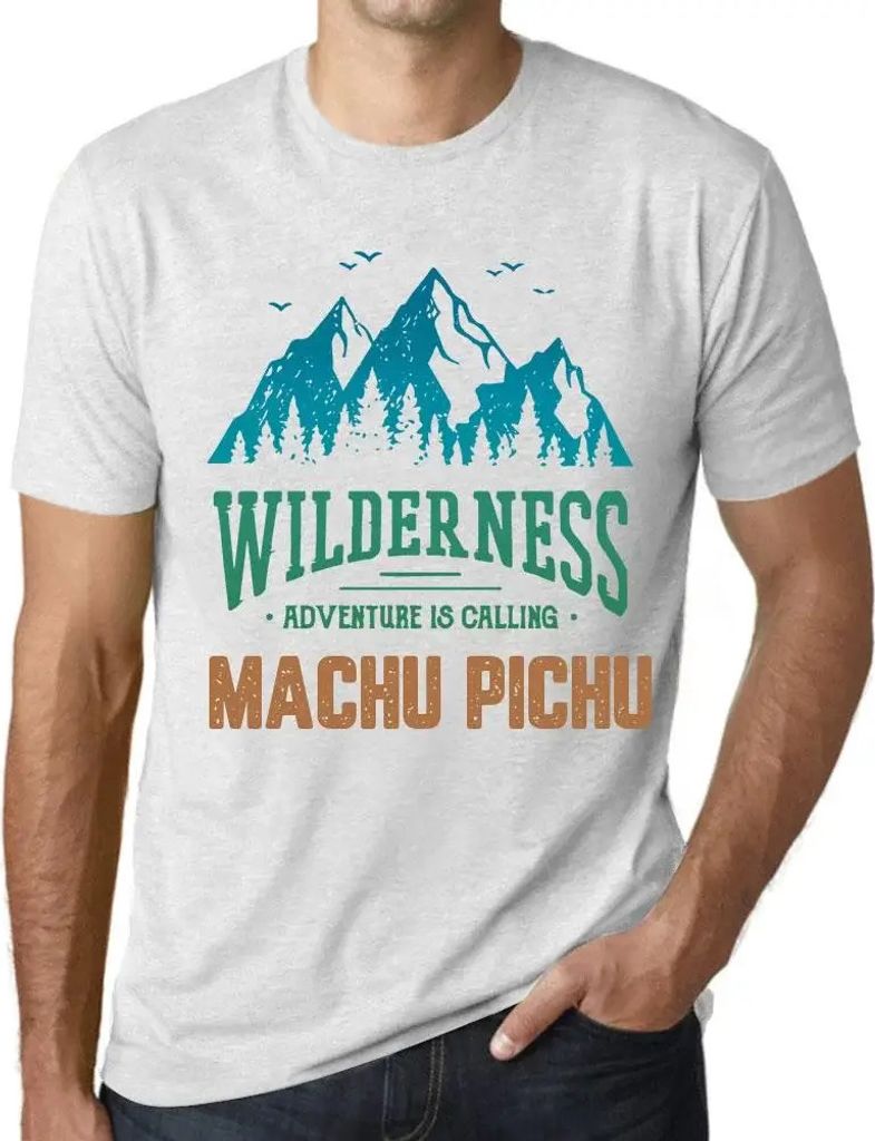 Herren Grafik T-Shirt Wildnis das Abenteuer ruft Machu Pichu – Wilderness, Adventure Is Calling Machu Pichu – Öko-Verantwortlich Vintage Jahrgang
