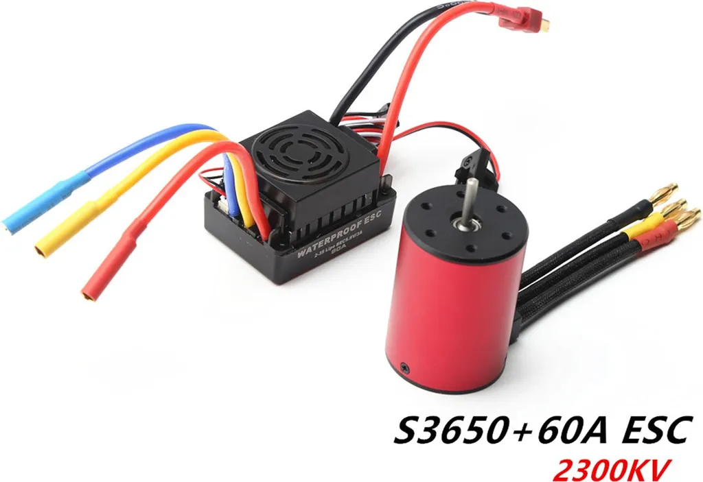 Combo Motorisation Brushless 3650 2300KV avec variateur ESC 60A Waterproof