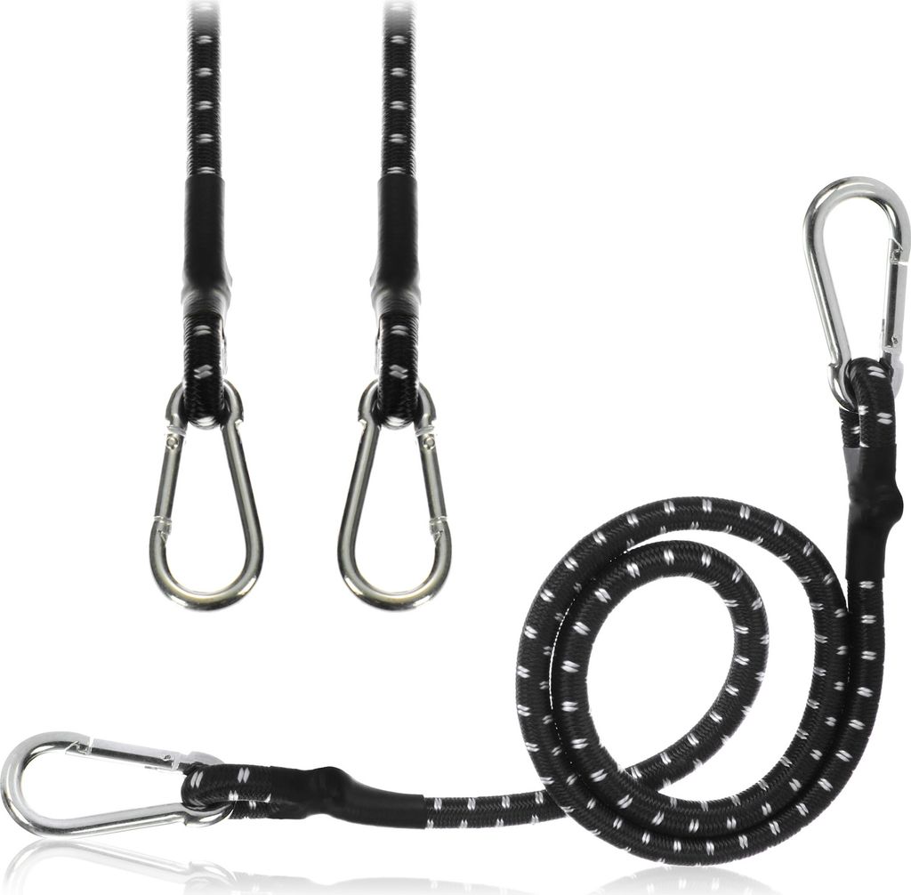 com-four® 3x Gummispanner - Gepäckspanner mit weißen Produktbild 