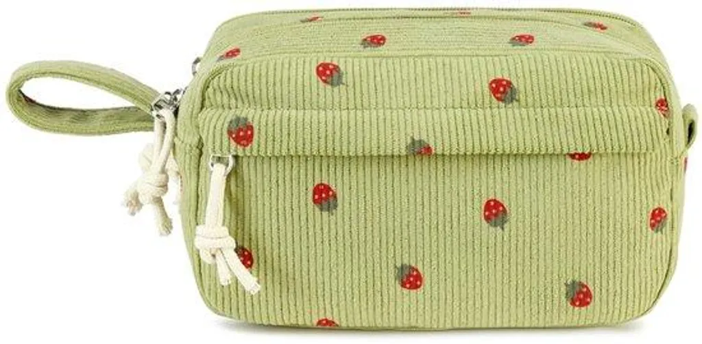 Cartable fille grand format élégant à motifs verts pour collège et lycée