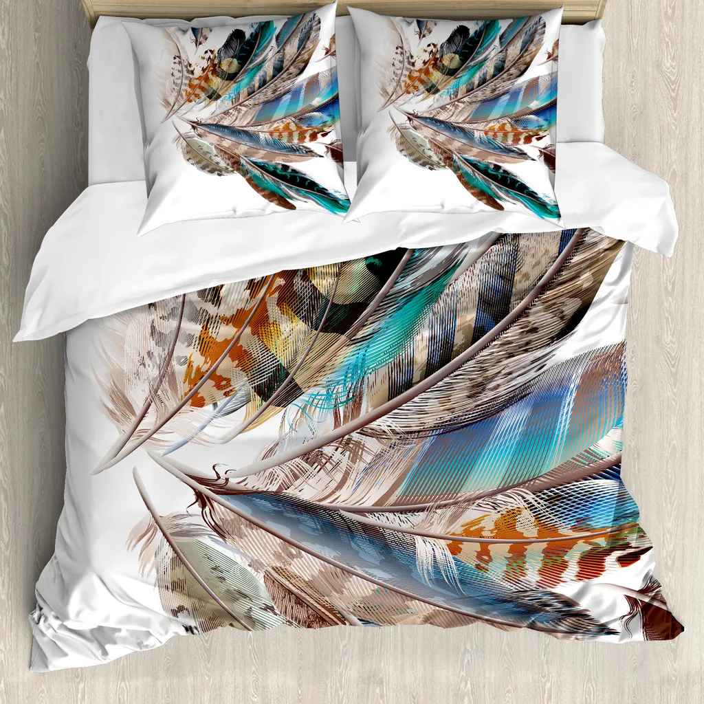 ABAKUHAUS Set Copripiumino Microfibra Piume Matrimoniale