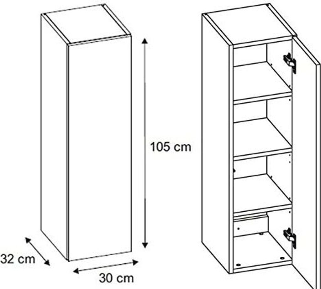PLATAN ROOM Hängeschrank 105 Wohnzimmer Badezimmerschrank Produktbild 6