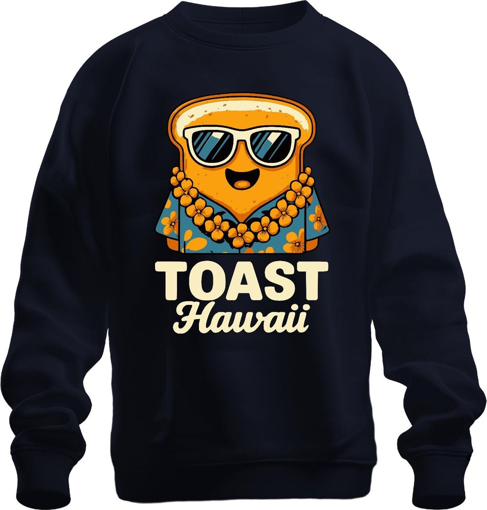 Toast Hawaii Aloha Urlaub Sommer Retro Vintage Lustig Niedlich Uni Sweatshirt Pullover, Navy, XXL