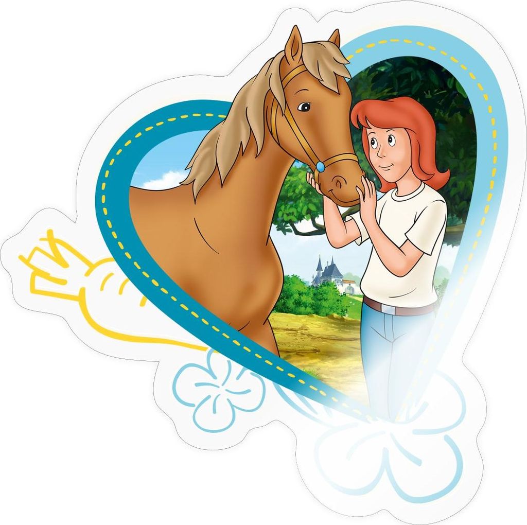 Spreadshirt Bibi Und Tina Streicheleinheiten Amadeus Sticker Aufkleber, 10 x 10 cm, Transparent glänzend