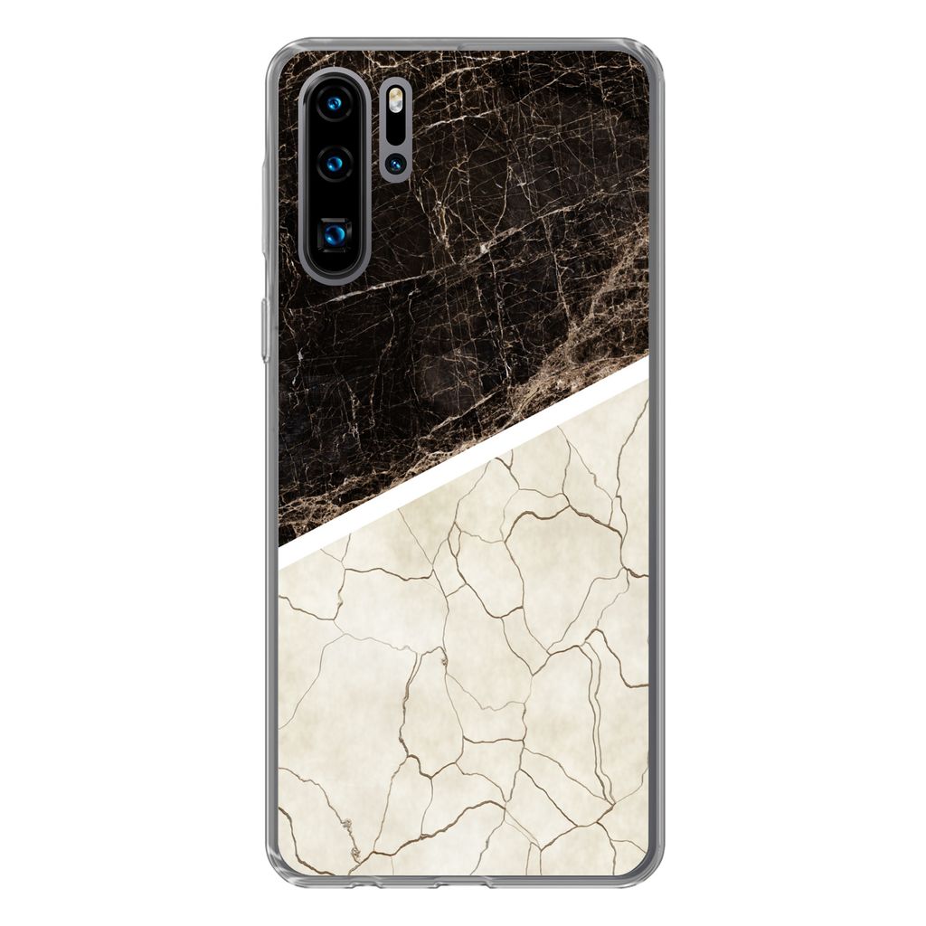 MuchoWow Handyhülle Schutzhülle Hülle für Huawei P30 Pro Marmor - Struktur - Abstrakt Silikon Softcase Handy Hülle - Schutzdeckel
