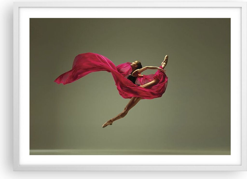 Gerahmtes Poster - Weißer Rahmen - Tänzer Ballett Künstler - 70x50 cm - Wand Bild - Wanddeko - Wandbilder - Kunstposter - Wandposter - Bilderrah...