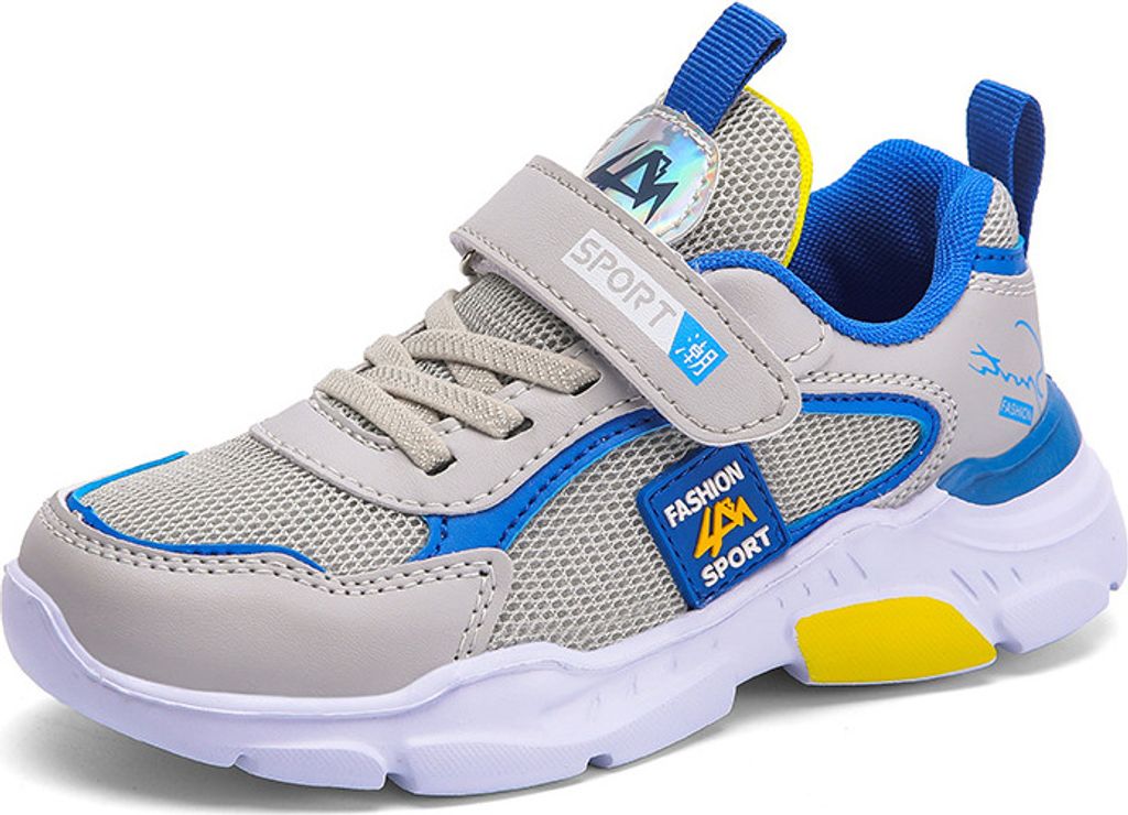 ASKSA Kinder Turnschuhe Jungen Maedchen Sportschuhe Leicht Laufschuhe Outdoor Sportschuhe Sneaker Atmungsaktiv Kinderschuhe,Grau,28
