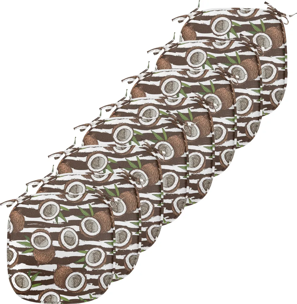 Lot de 8 Coussins de Chaise Tropicaux ABAKUHAUS 40x40 cm Vert et Marron