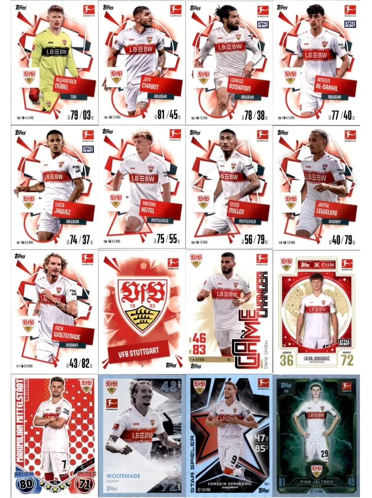 Cartes Match Attax Bundesliga 2025/26 VfB Stuttgart Pack Équipe