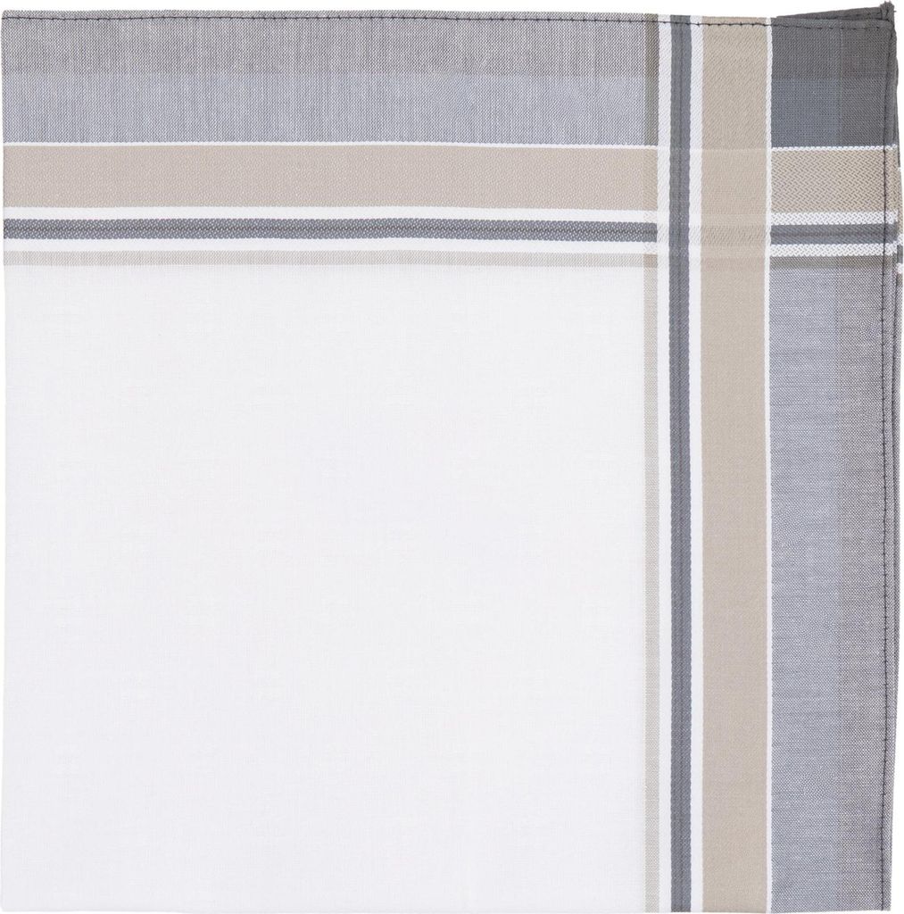 Tiseco Herren Taschentücher Set 3 Stück 42x42 cm 100% Baumwolle Grau Dezentes Design