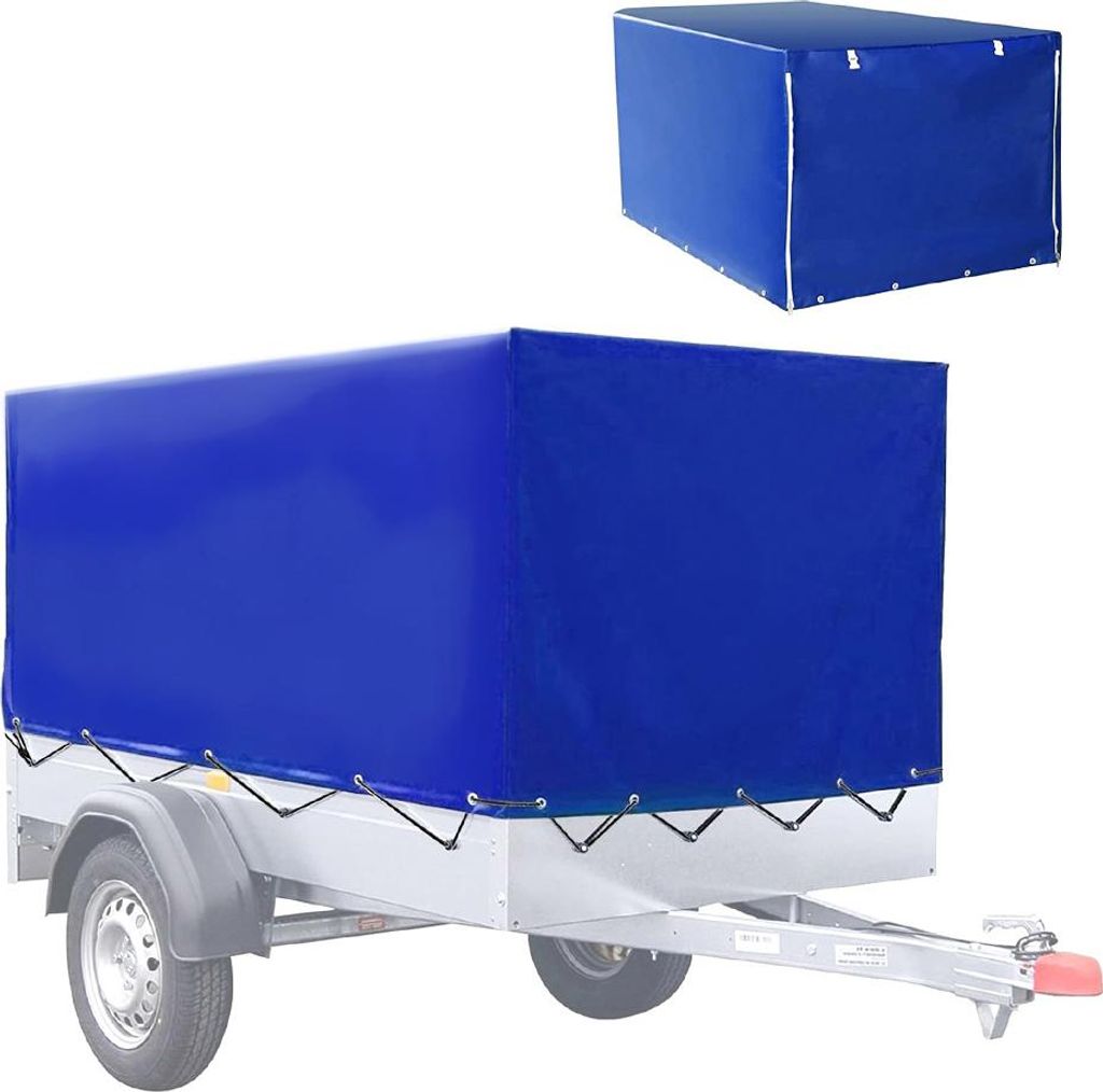 Anhängerplane/Hochplane mit Gummigurt 210x114x88cm 610 g/m² ME98 blau