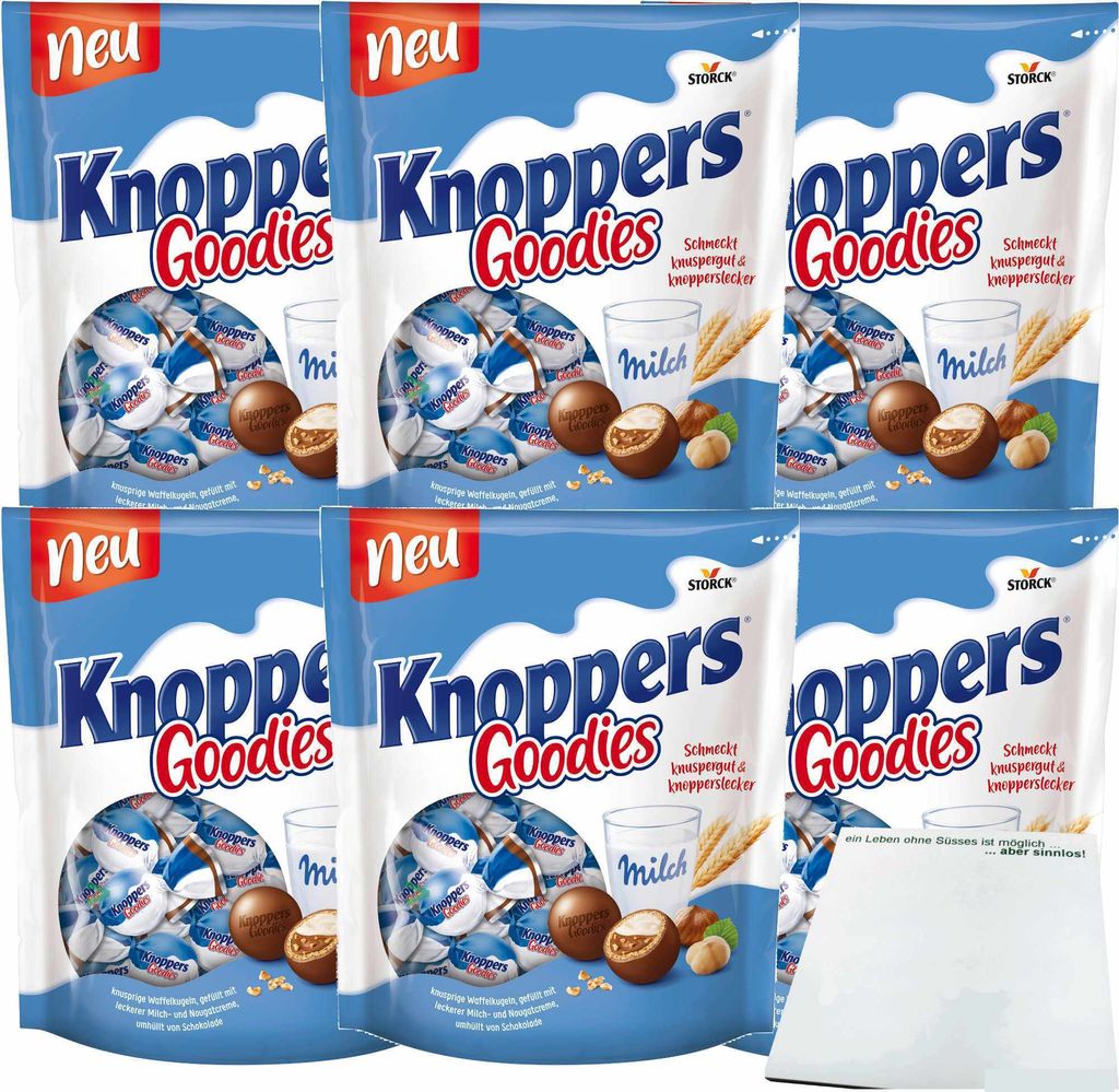 Knoppers Goodies 6er Pack (6x180g Beutel) + usy Block Produktbild 