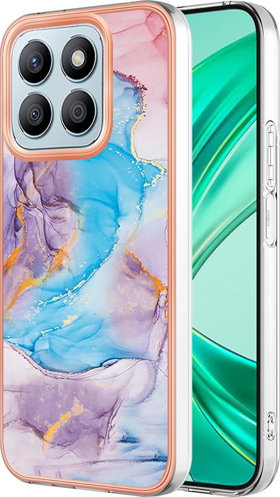 Hülle für Honor X8b Muster TPU Silikon Stoßdämpfer Bumper Schutzhülle Blau