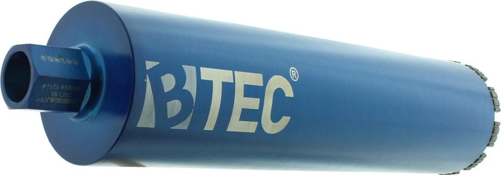Diamant Bohrkrone Laser Beton BTEC Nutzlänge 400 mm Aufnahme UNC 1 1/4" 102 mm, 9 Segmente