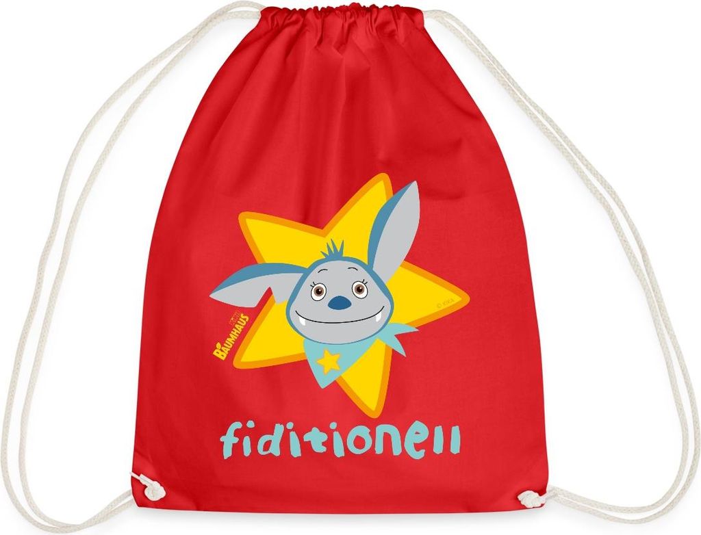Spreadshirt KiKA-Baumhaus Mit Fidi Fiditionell Turnbeutel, One size, Rot