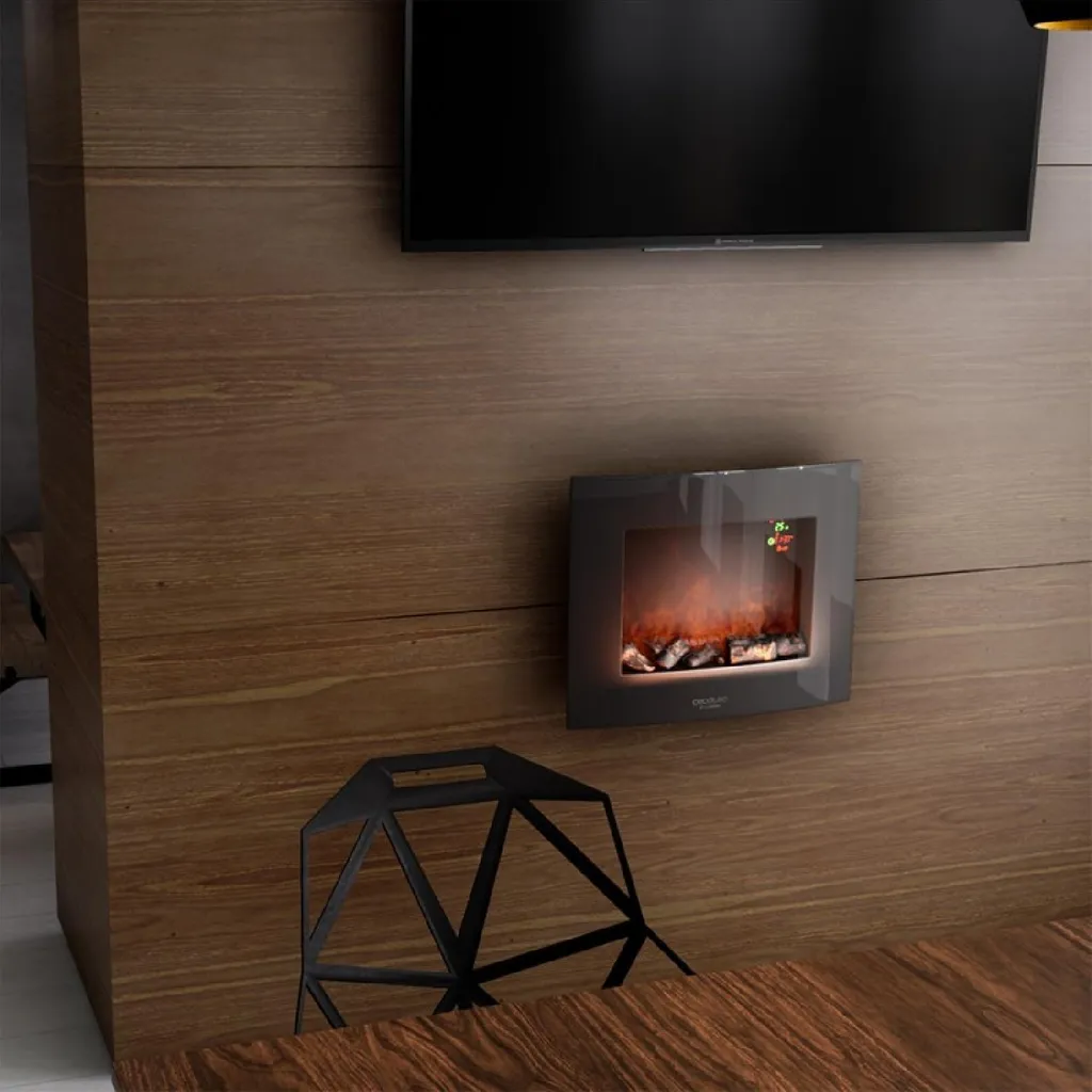 Cheminée électrique Cecotec ReadyWarm 2600 Curved Flames 2000W Noire