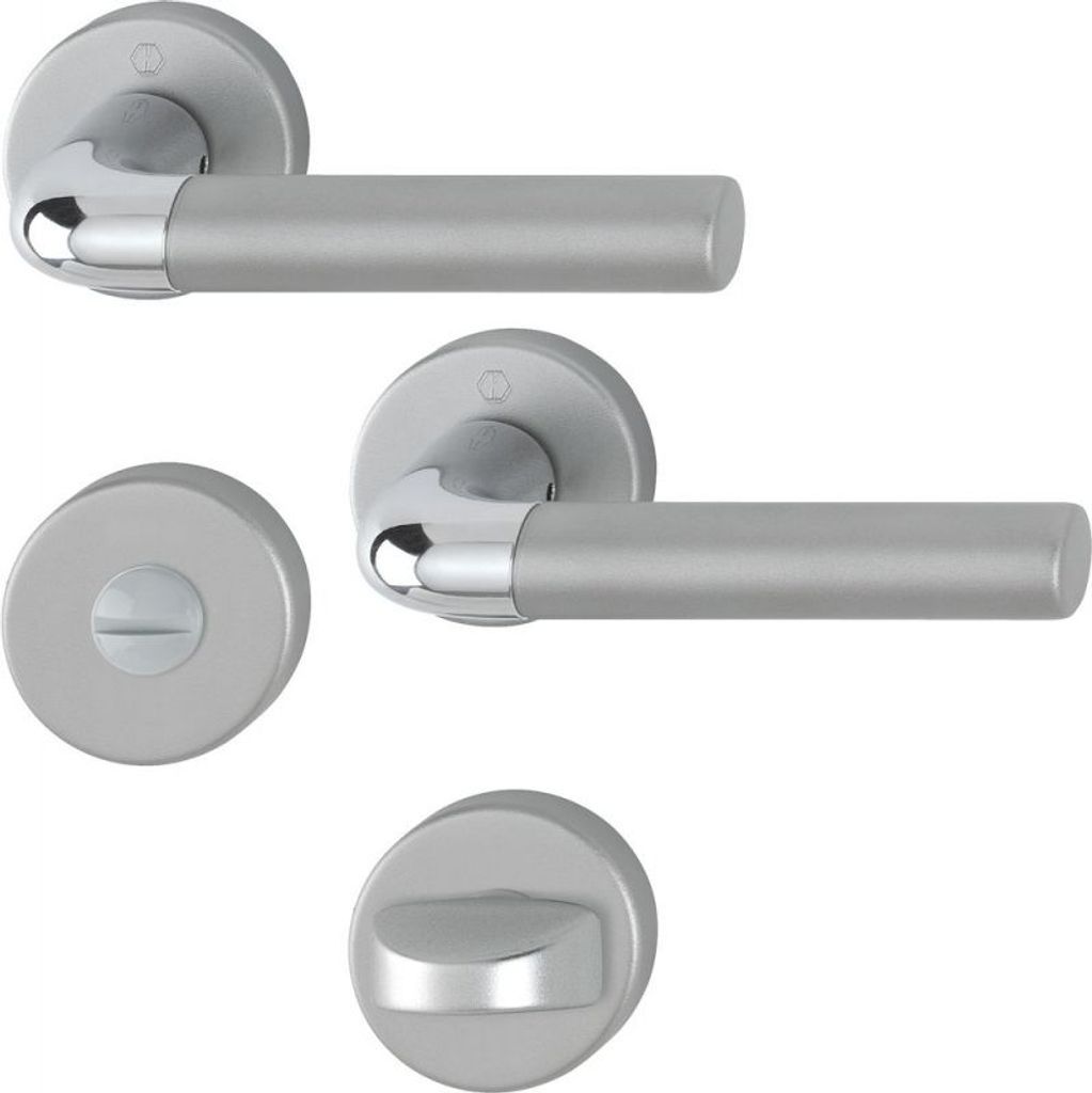 HOPPE Aluminium-Rosetten-Türgriff-Garnitur Bremen GRT-SST/F49/F9-2/8/8.5/5-8/SK/OL/40/KSK27 - 11538788