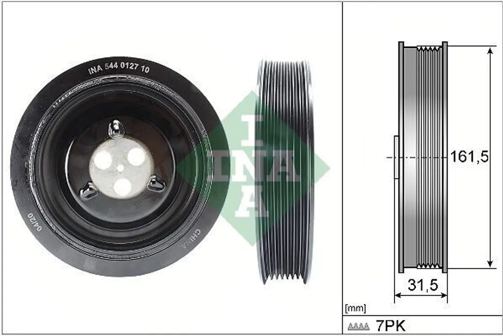 Poulie de vilebrequin pour FORD Transit Mk6, pièce INA 544 0127 10