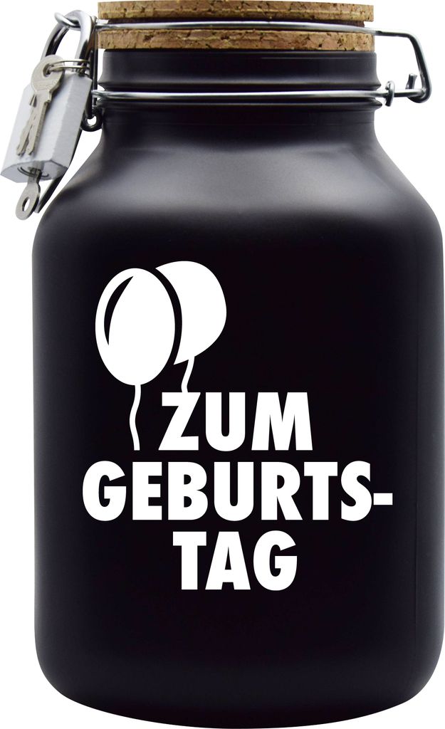 Spardose Geld Geschenk Ideen Zum Geburtstag Design1 Schwarz Produktbild 