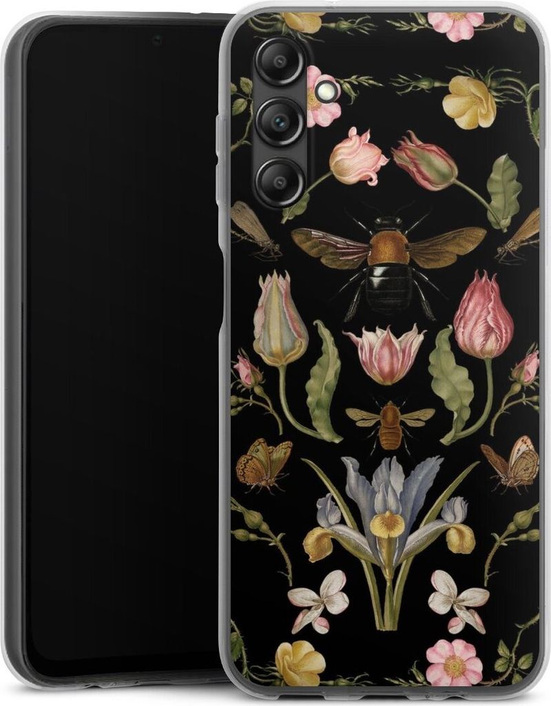 DeinDesign Handyhülle für Samsung Galaxy A14 5G Silikon Hülle Case Smartphone Schutzhülle Biene Blumenkranz Blüte