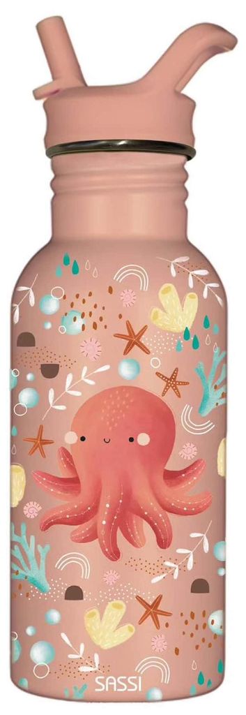 Trinkflasche Tiere - 21 x 7 cm - Pfirsich | by Sassi Junior Produktbild 