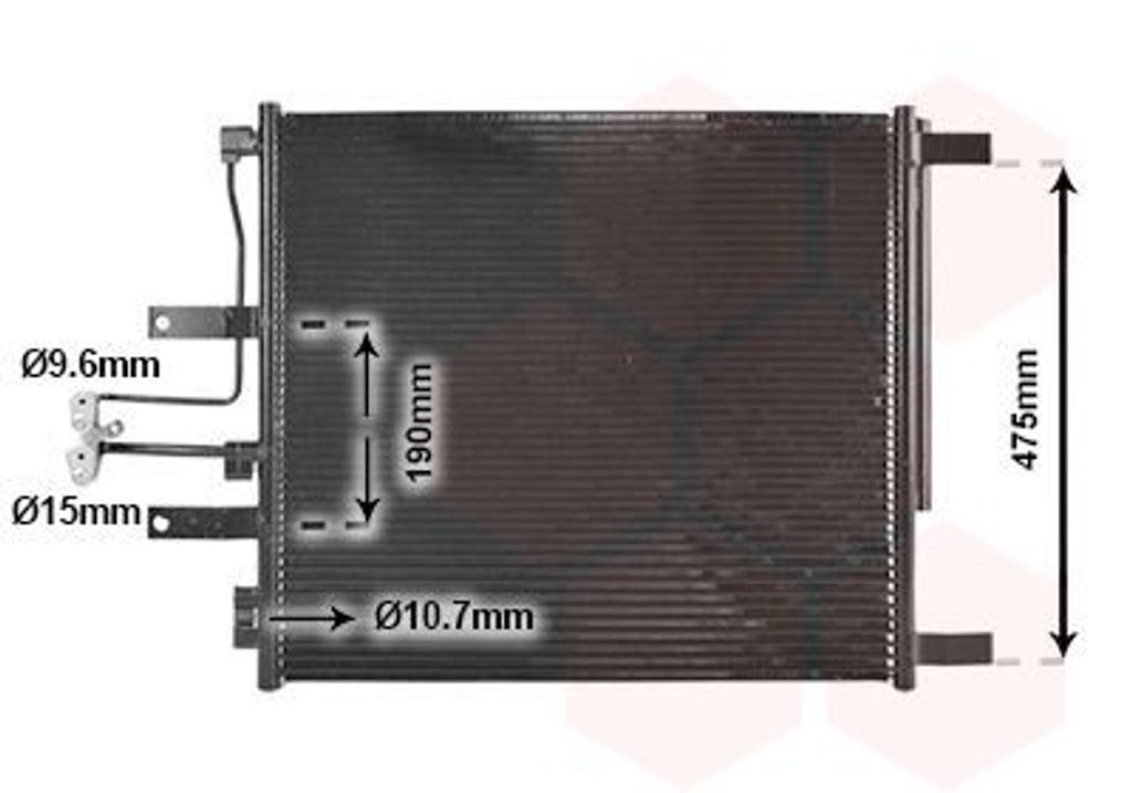 VAN WEZEL 20015702 Kondensator Klimaanlage Klimakondensator für DODGE RAM 1500 Pick-up (DJ, DS) +Trockner