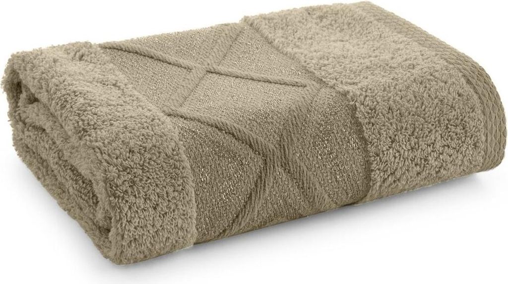 EUROFIRANY | Handtuch 50 x 90 cm - beige - mit glänzendem Faden - Baumwollhandtuch