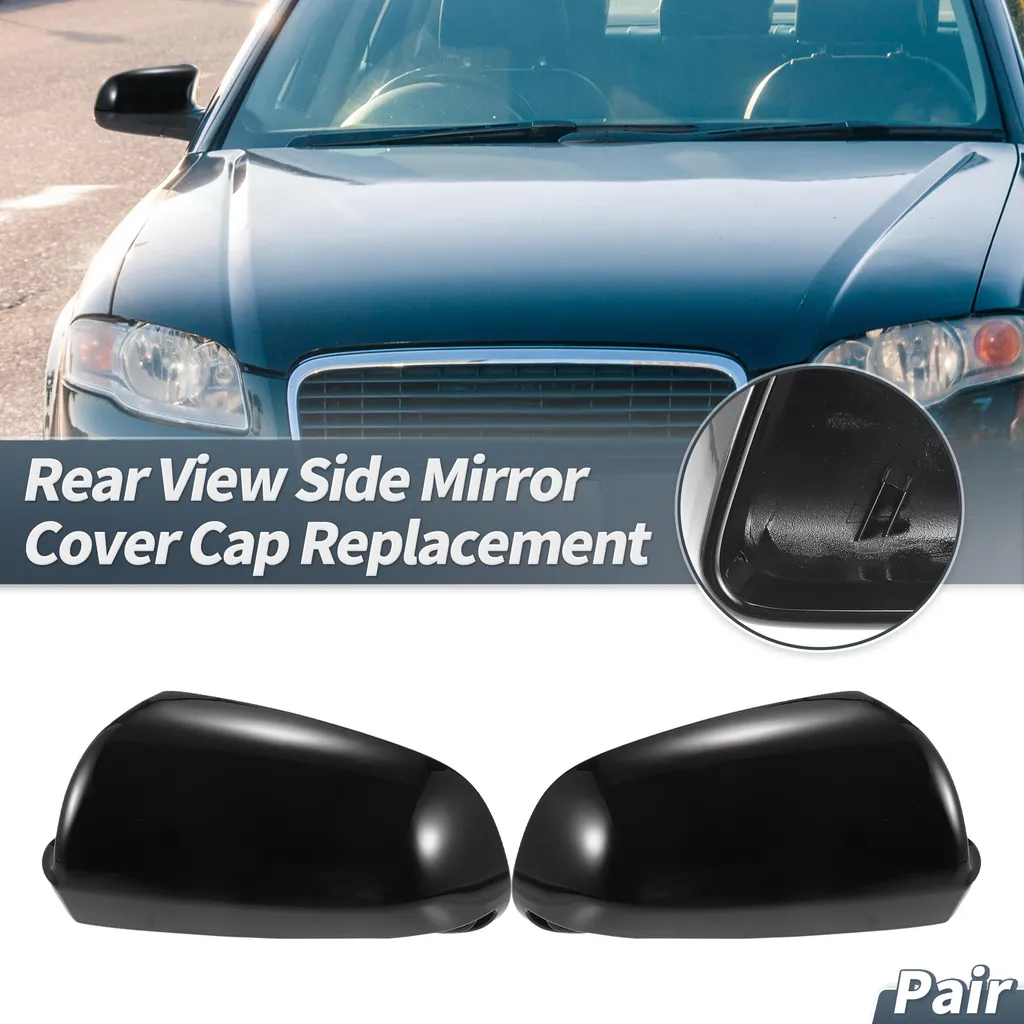 Coques de Rétroviseur Noir Brillant pour Audi S3 8P A4 S4 B6 - 2 Pièces